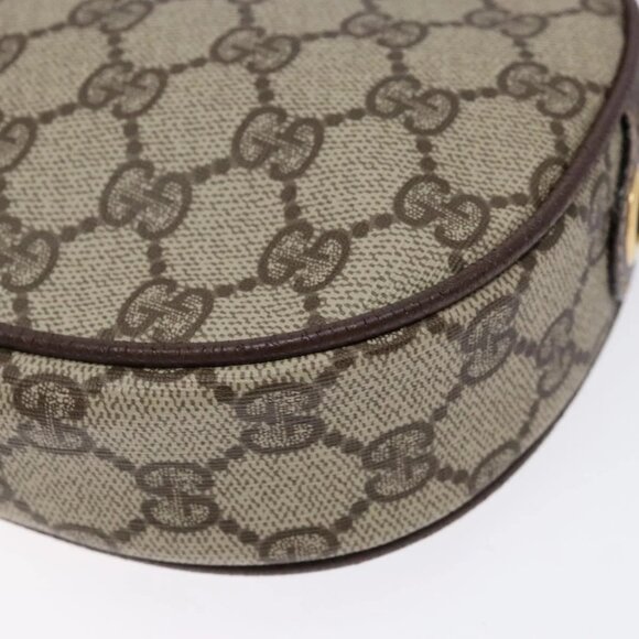 GUCCI GG Supreme Web Sherry Line Bag PVC Beige Gold 007 754 6112 40 Auth 139459 - Picture 4 of 16